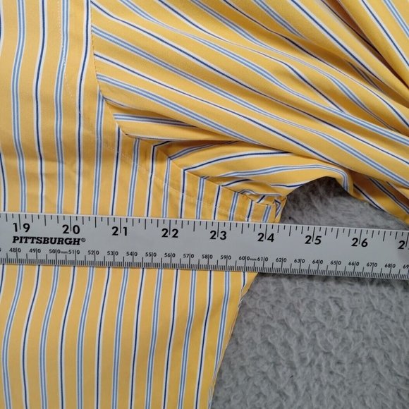 Polo Ralph Lauren‎ Shirt Mens Large Yellow Blue Multitrack Stripes Button Down - Picture 7 of 9